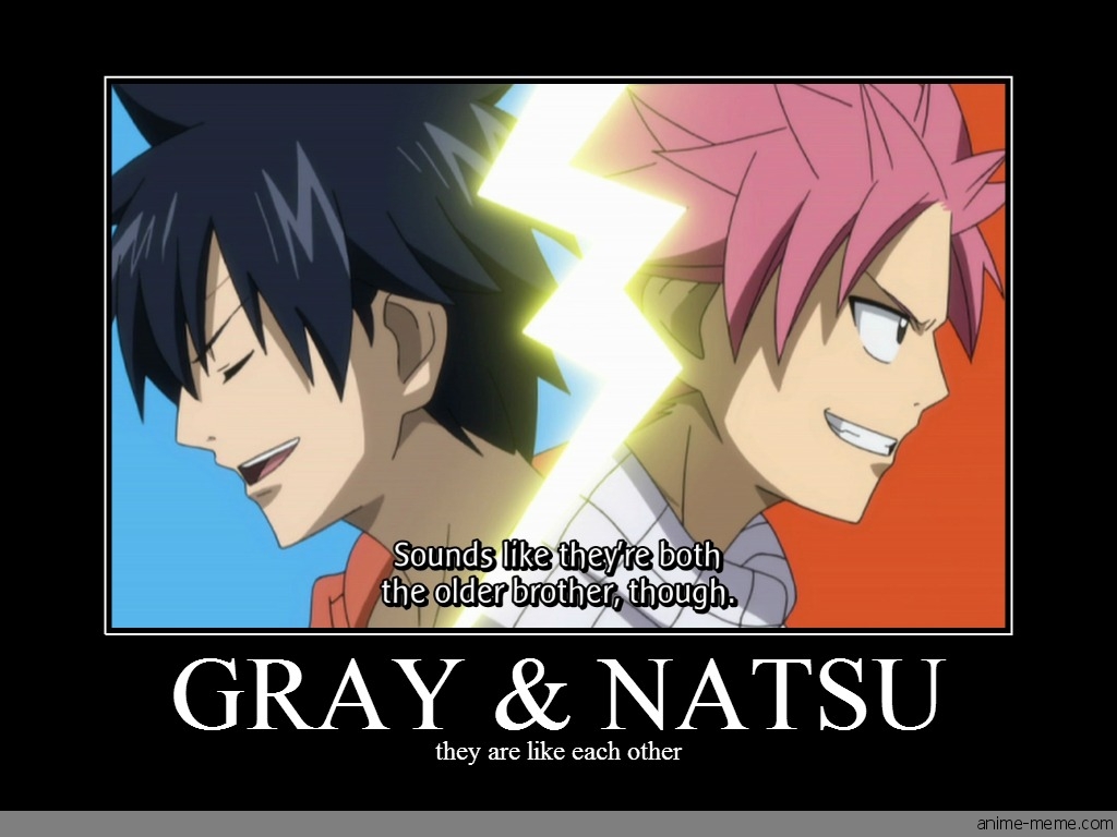 Gray & Natsu, anime, meme.com. 