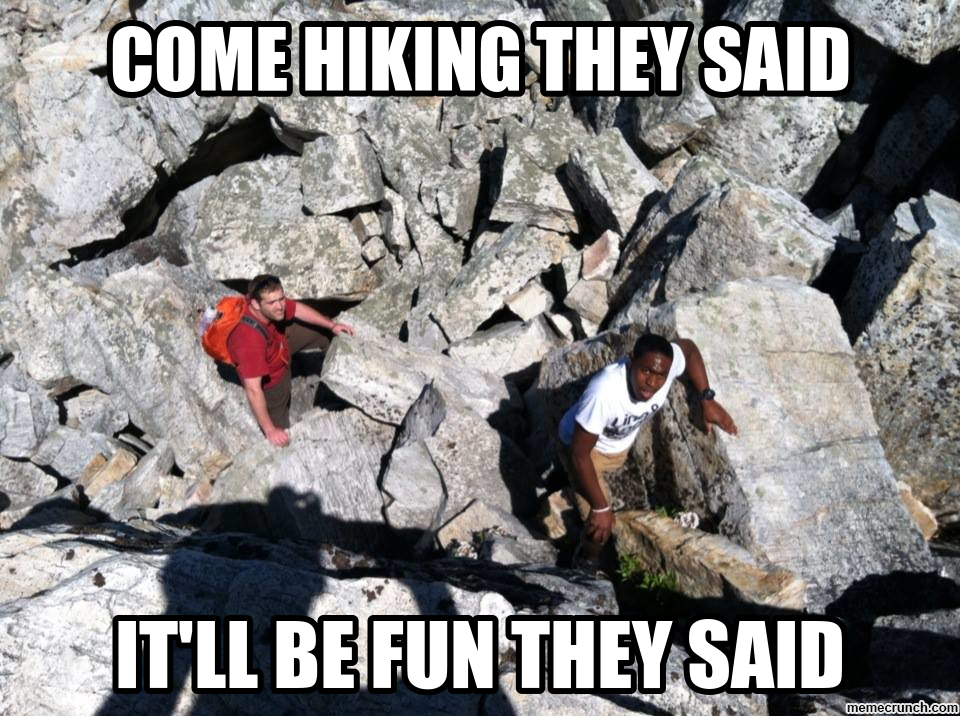 Funny hiking. 