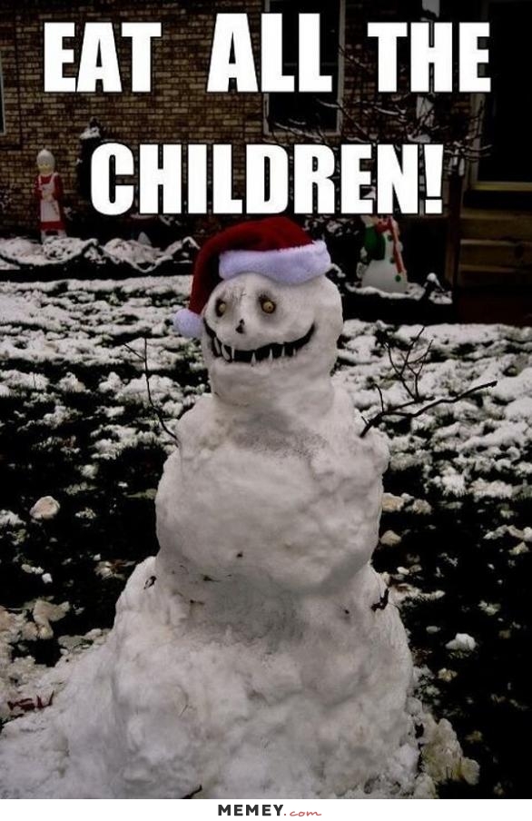 Funny snowman. 
