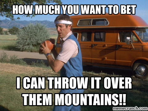 Uncle Rico Napolean Dynamite throw football over mountains meme