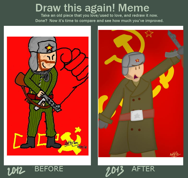 Before, After Meme, WW2 Soviet soldier w/ PPSh41 by. helpful non helpful. a...