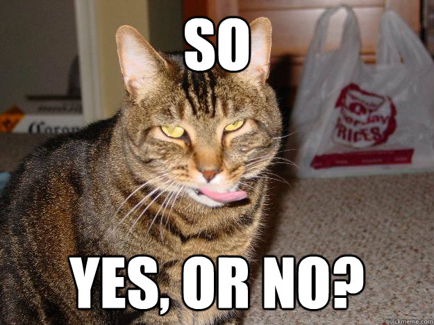 so yes, or no?, Creepy Seductive Cat, quickmeme. quickmeme.com. helpful non...