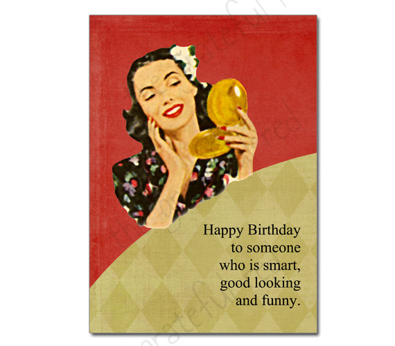 Items similar to Retro Vintage Birthday Humour Card on Etsy. helpful non he...